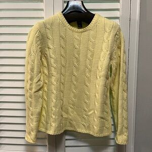 GAP Women Yellow Cable Knit Pullover size  L